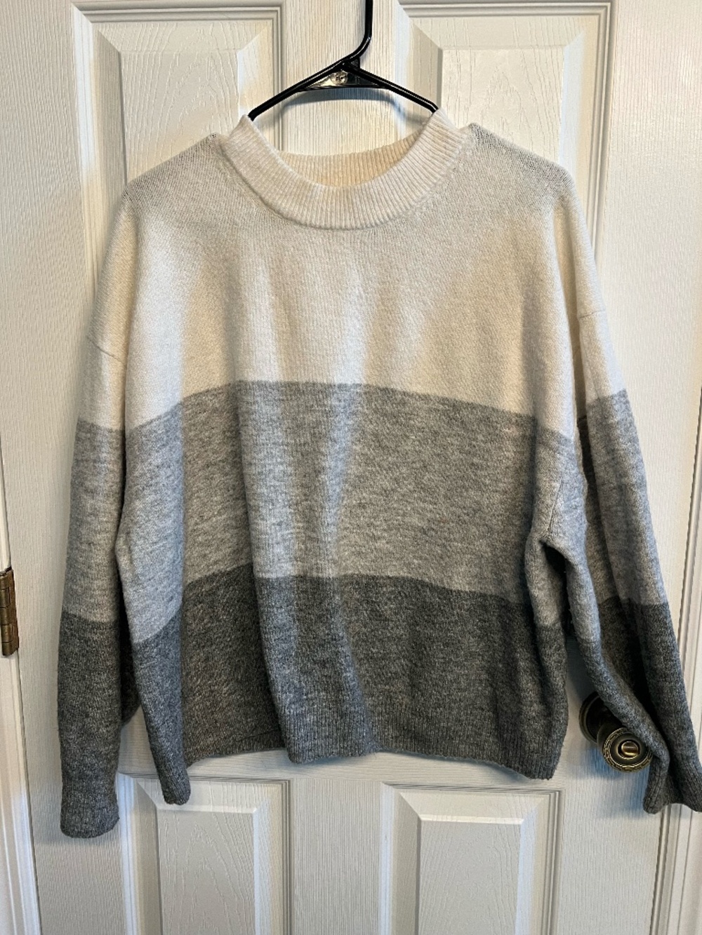 H&M Cream & Grey Crewneck Sweater